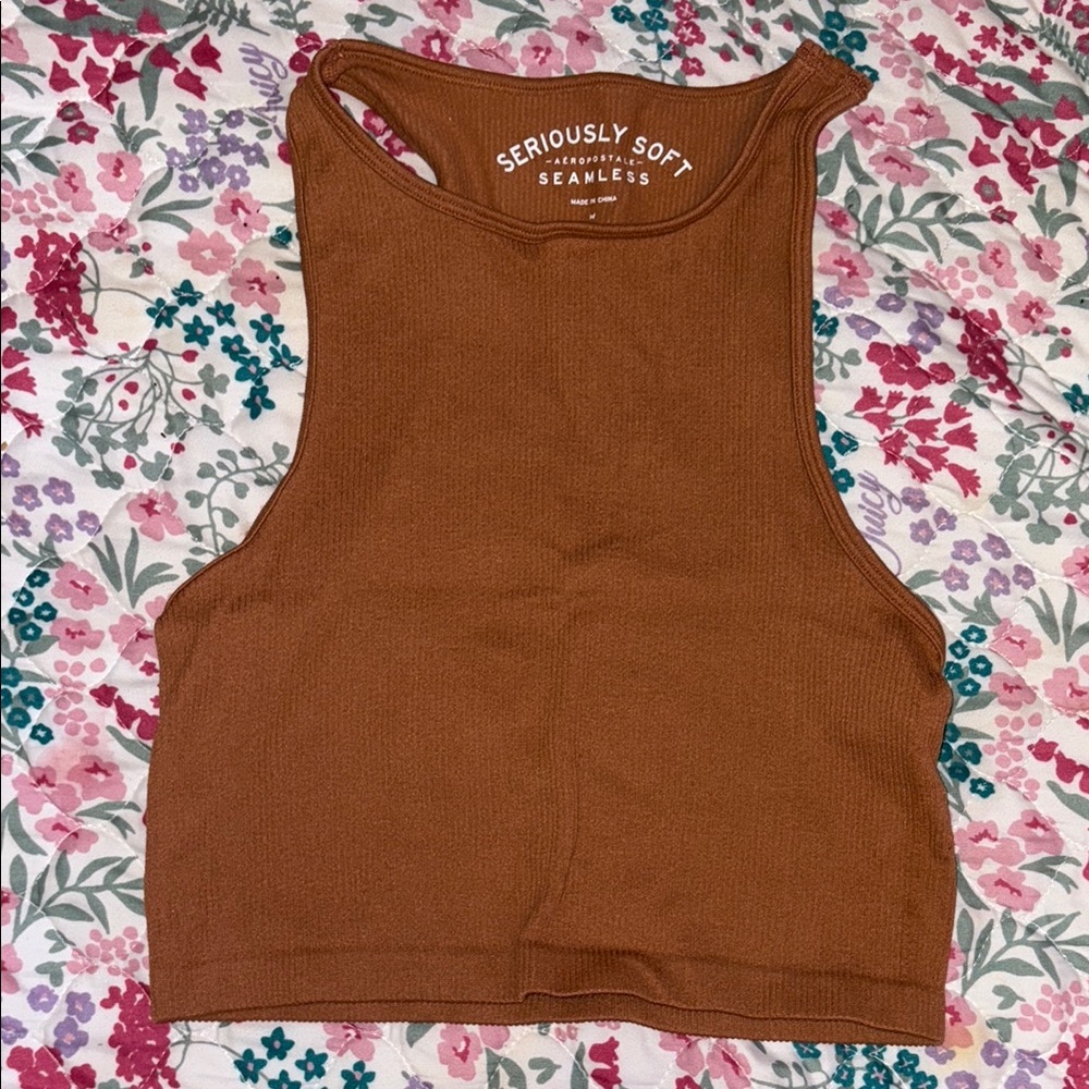 Aeropostale Seriously Soft Seamless Tank Top - Brown